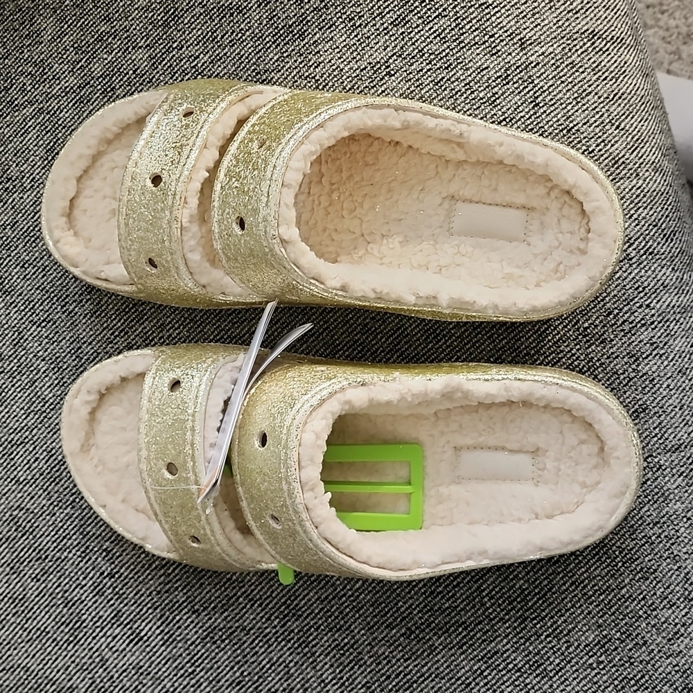 Crocs gold glitter 10